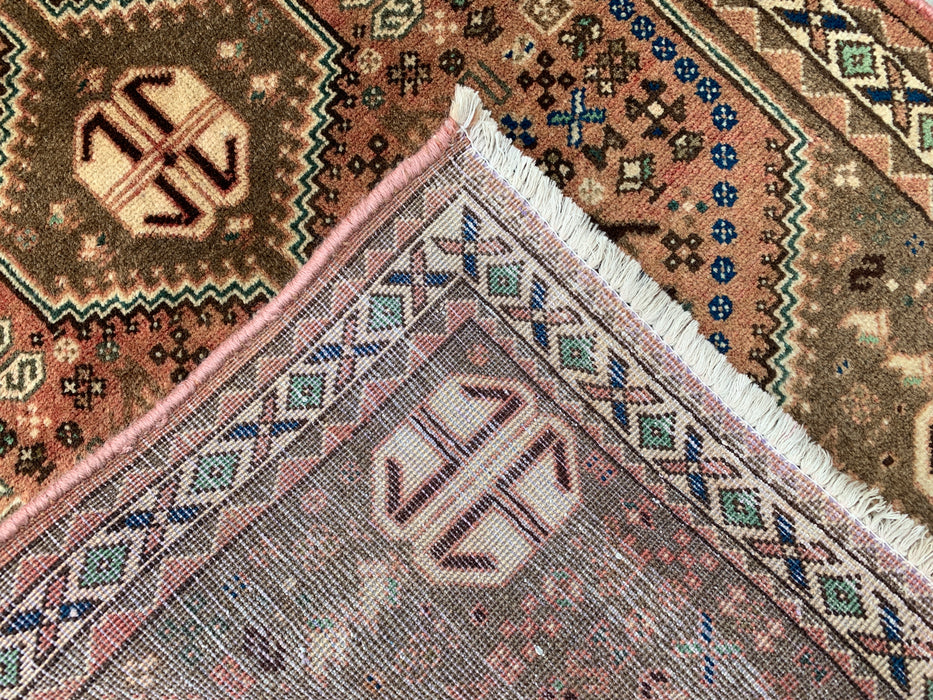 Handgeknoopt Perzisch wollen tapijt 120 x 74 cm Blush, Taupe & Ivoor Tribaal accentkleed - KBHM-1191