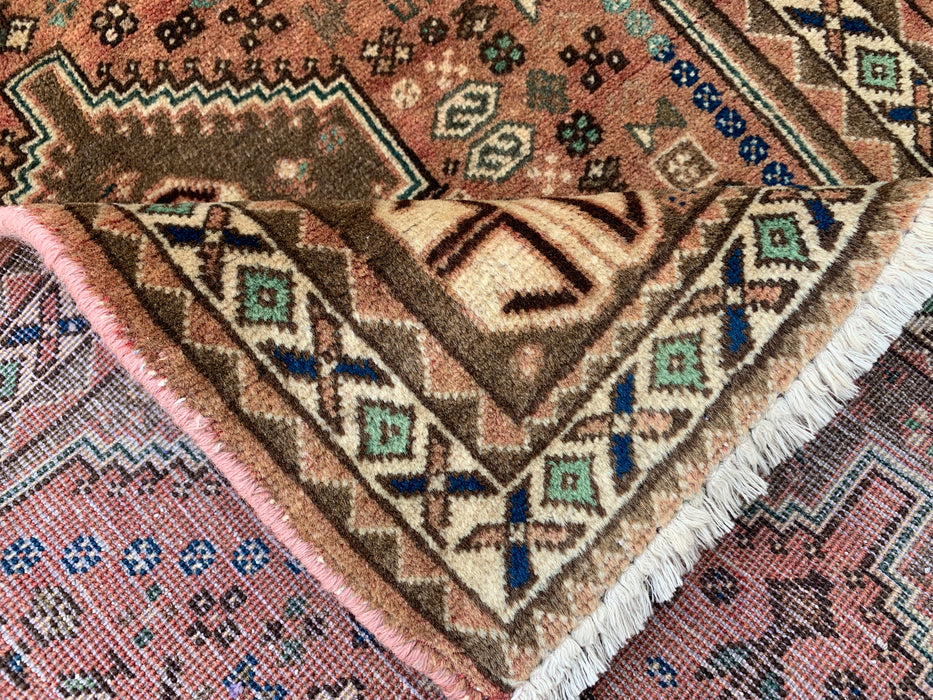 Handgeknoopt Perzisch wollen tapijt 120 x 74 cm Blush, Taupe & Ivoor Tribaal accentkleed - KBHM-1191
