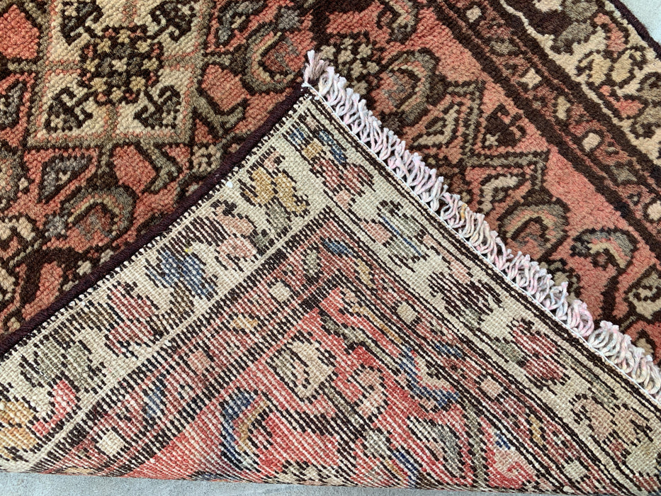 Handgeknoopt Perzisch wollen tapijt - 89 x 56 cm - Roze, bruin & ivoor | KBHM-1196