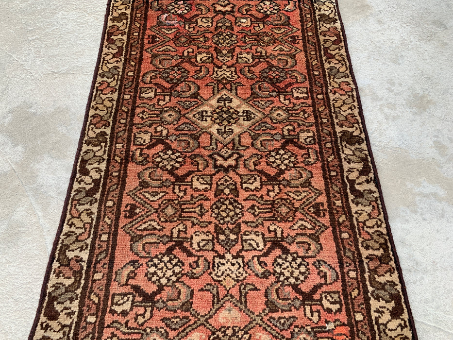 Handgeknoopt Perzisch wollen tapijt - 89 x 56 cm - Roze, bruin & ivoor | KBHM-1196