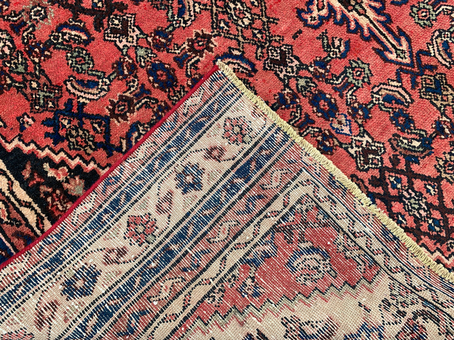 Handgemaakt Perzisch wollen vloerkleed 213x305 cm - Traditioneel Perzisch tapijt met medaillon in koraal, ivoor & marineblauw - Exacte afmeting 287 x 203 cm - KBHM-1200