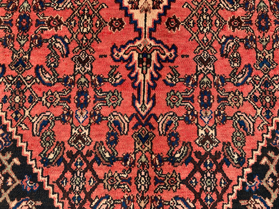 Handgemaakt Perzisch wollen vloerkleed 213x305 cm - Traditioneel Perzisch tapijt met medaillon in koraal, ivoor & marineblauw - Exacte afmeting 287 x 203 cm - KBHM-1200