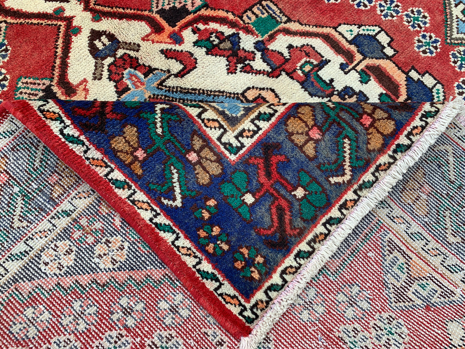 Handgeknoopt Perzisch wollen loperkleed 307 cm x 150 cm - Rood / Blauw - KBHM-1201