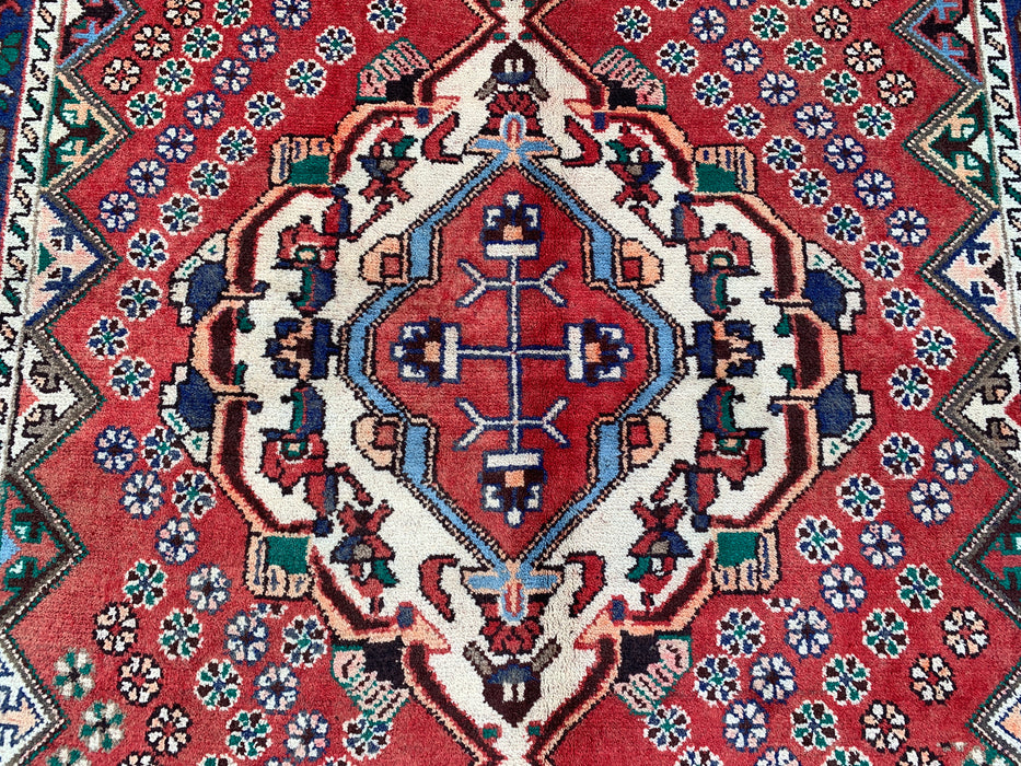 Handgeknoopt Perzisch wollen loperkleed 307 cm x 150 cm - Rood / Blauw - KBHM-1201