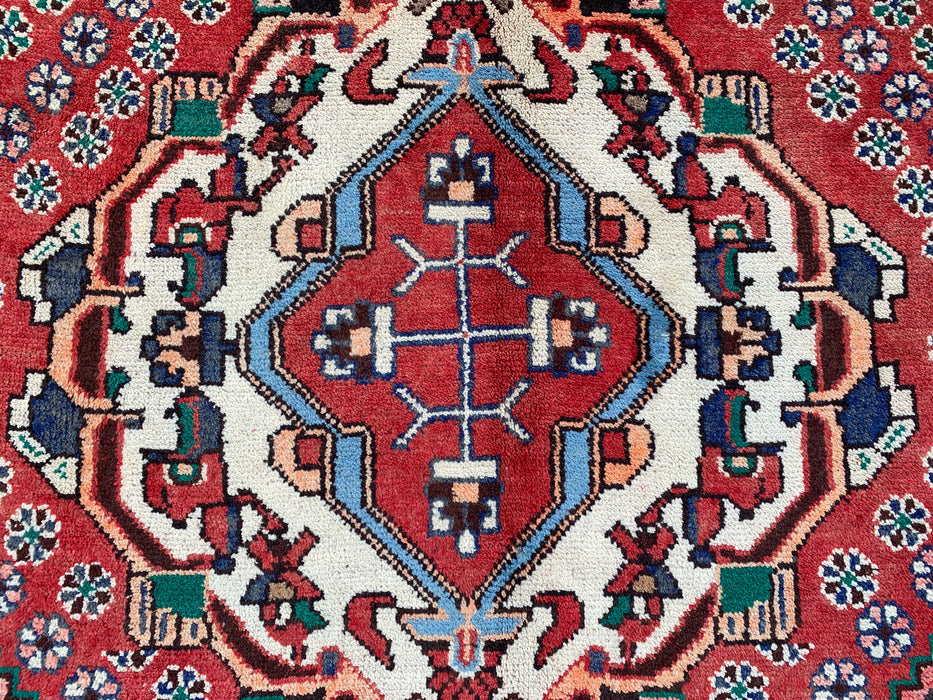 Handgeknoopt Perzisch wollen loperkleed 307 cm x 150 cm - Rood / Blauw - KBHM-1201
