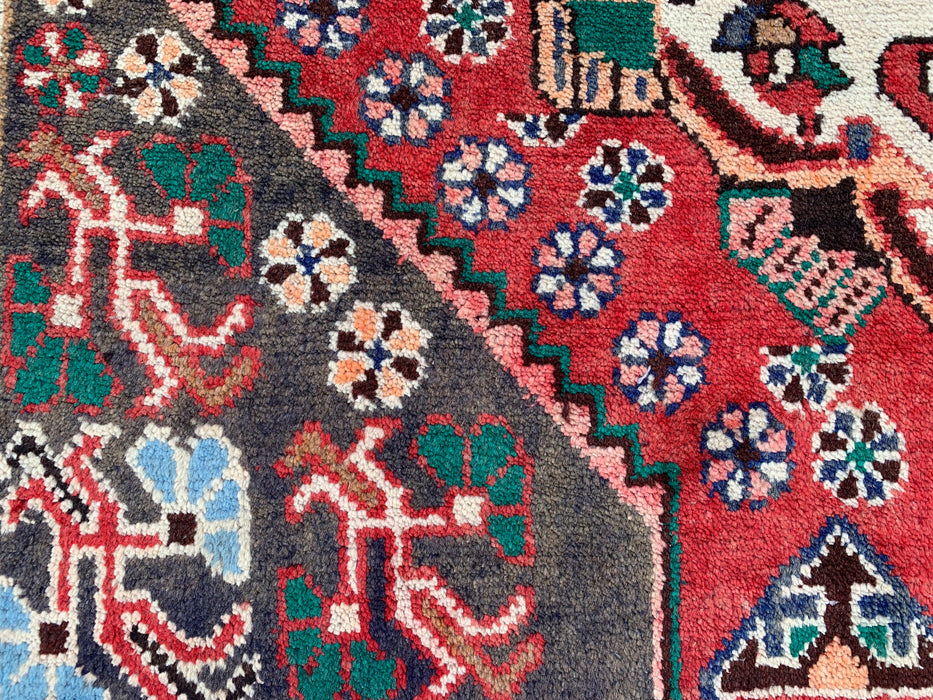 Handgeknoopt Perzisch wollen loperkleed 307 cm x 150 cm - Rood / Blauw - KBHM-1201