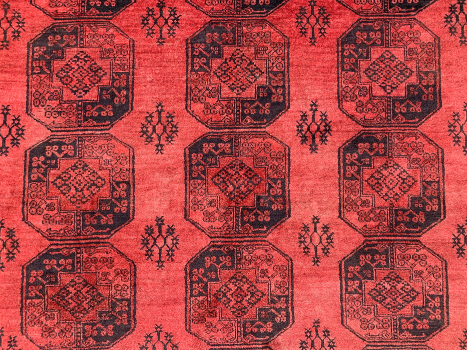 Handgemaakt Perzisch wollen vloerkleed 213x305 cm - Koraalrood geometrisch Perzisch stijl vloerkleed - Exacte afmeting 299,7 cm x 215,9 cm - KBHM-1207