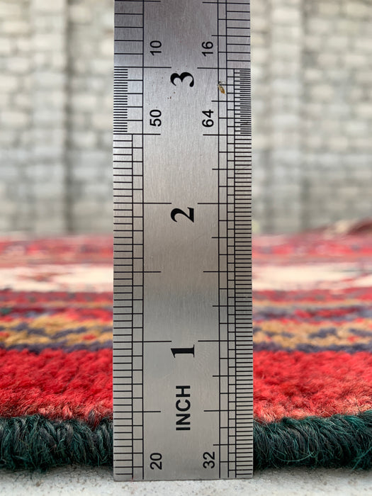 Handgeknoopt Perzisch wollen tapijt 284 x 221 cm rood geometrisch medaillon tapijt - kbhm-1208