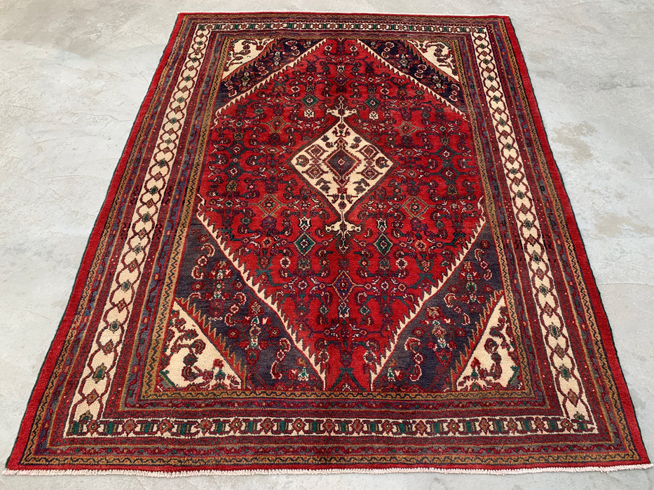 Handgeknoopt Perzisch wollen tapijt 284 x 221 cm rood geometrisch medaillon tapijt - kbhm-1208