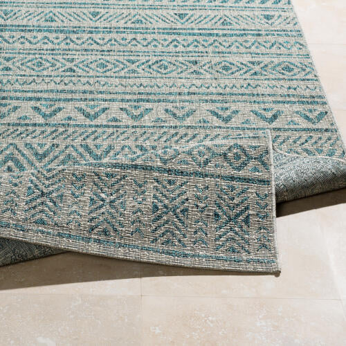 Livabliss Eagean Machinaal Geweven Vloerkleed — Talingblauw / Taupe | EAG-2307 - construction