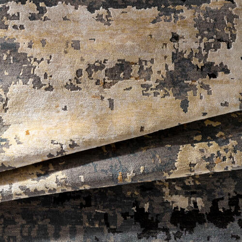 Arte Handmade Wool & Viscose Rug — Denim / Saffron | RTE-2307 - construction