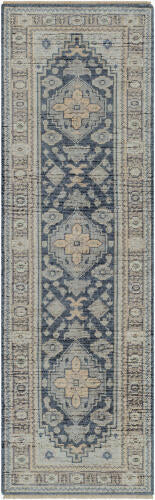 Reign handgemaakt wollen vloerkleed — Marineblauw / Taupe | REG-2309