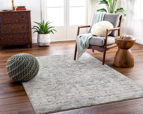 Livabliss Dresden machinaal geweven vloerkleed — Zacht zeegroen / Taupe | DRE-2304
