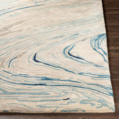 Kavita Handmade Rug — Ice Blue / Oatmeal | KVT-2308 - colour & pattern
