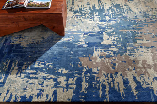 Banshee Handmade Wool & Viscose Rug — Blue Multi | BAN-3342