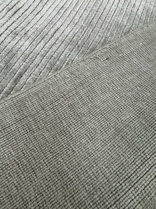 5’x8’ Handgeweven Nepalees wollen vloerkleed - Beige/Grijs