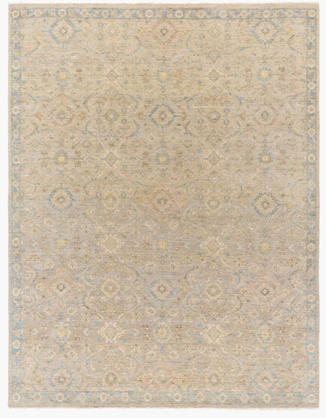 Anatolia handgeknoopt vloerkleed — Denim / Lichtbeige | ANY-2307 - performance
