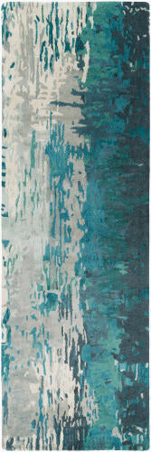 Banshee Handgemaakt Vloerkleed van Wol & Viscose — Groenblauw | BAN-3343