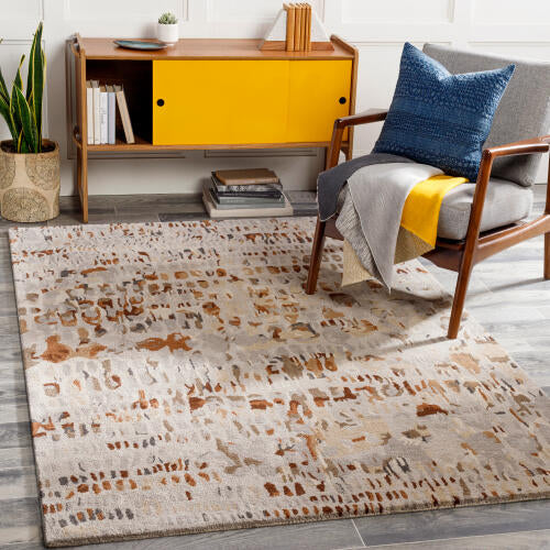 Kavita Handgemaakt Vloerkleed — Zand / Karamel | KVT-2318 - colour & pattern