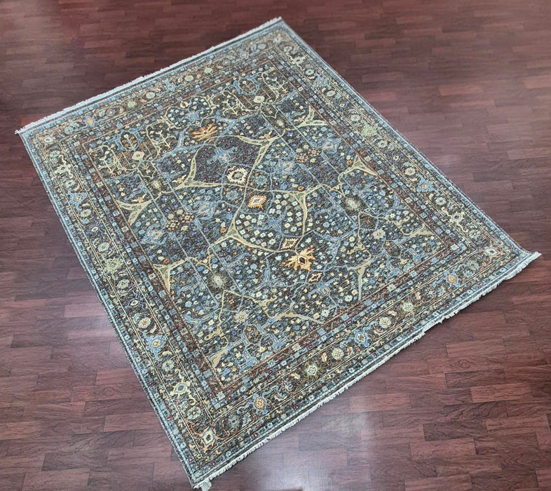 9x12 ft Handgeknoopt tapijt, Oosters Bijar-ontwerp, kleur Tarmac