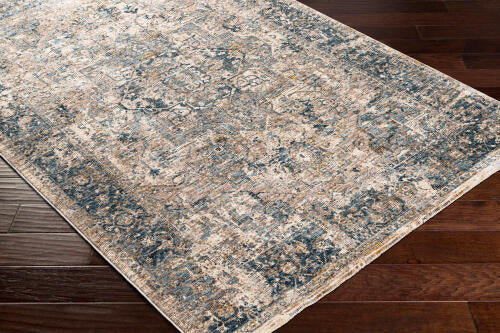 Livabliss Mirabel machinaal geweven vloerkleed — Taupe / Denim | MBE-2312