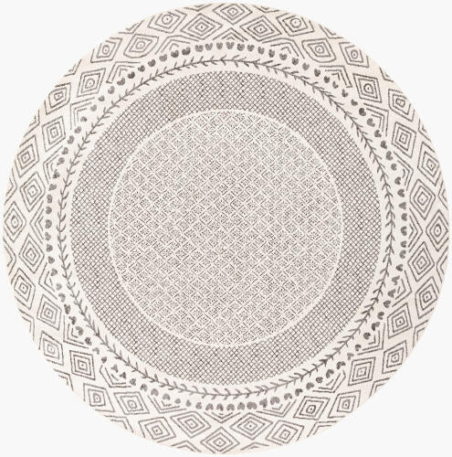Bahar Machinaal Geweven Vloerkleed — Houtskool / Lichtbeige | BHR-2321