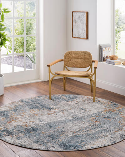 Livabliss Cardiff machinaal geweven vloerkleed — Blauw / Multi | CDF-2305