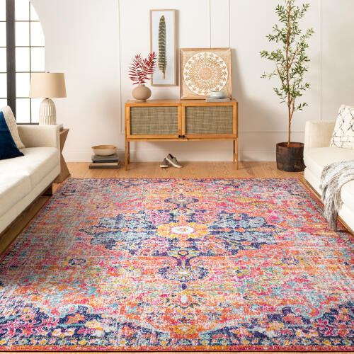 Livabliss Harput Machinaal Geweven Vloerkleed — Multi / Oranje | HAP-1062 - colour & pattern
