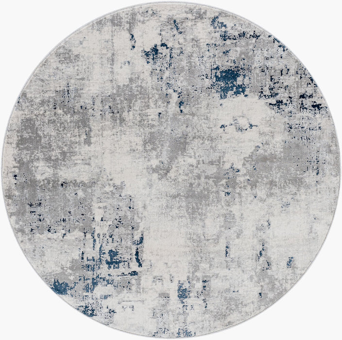 Aisha Machinaal Geweven Vloerkleed — Antraciet / Blauw | AIS-2314