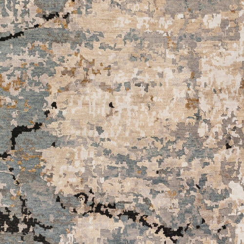 Arte Handmade Wool & Viscose Rug — Denim / Saffron | RTE-2307