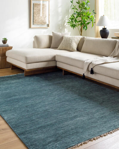 Episch handgemaakt wollen vloerkleed — Talingblauw | EPI-2312 - colour & pattern