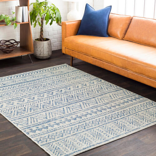Livabliss Eagean Machinaal Geweven Vloerkleed — Blauw / Taupe | EAG-2306