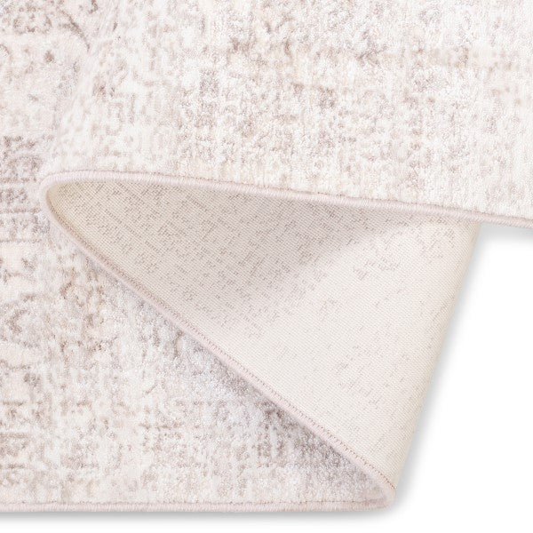 Ivory Vintage Medallion Rug – Easy-Care Turkish Powerloom (0.25" Pile)