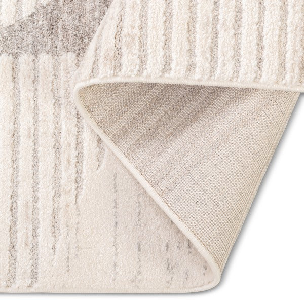 Modern geometrisch neutraal vloerkleed – Zacht aanvoelend Turks machinaal geweven (0,6 cm poolhoogte)