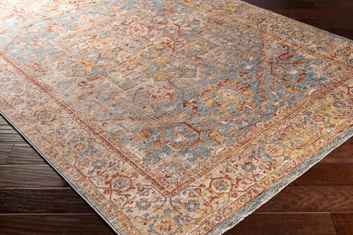 Livabliss Mirabel machinaal geweven vloerkleed — Roest / Blauw | MBE-2310