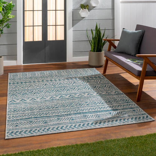 Livabliss Eagean Machinaal Geweven Vloerkleed — Talingblauw / Taupe | EAG-2307