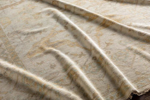 Antique Handmade Wool Rug — Ivory / Tan | ATQ-1000 - construction