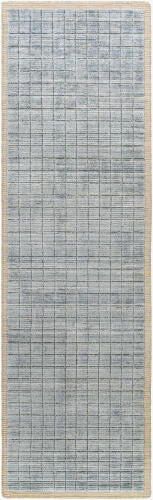 Carre handgemaakt vloerkleed — Denim / Lichtbeige | CCR-2303