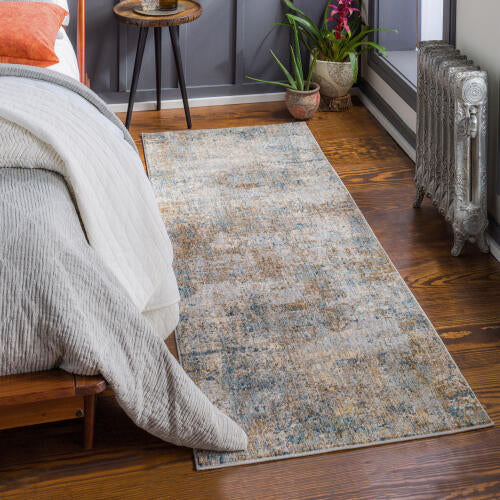 Livabliss Mirabel Machine Woven Rug — Taupe / Denim Multi | MBE-2303