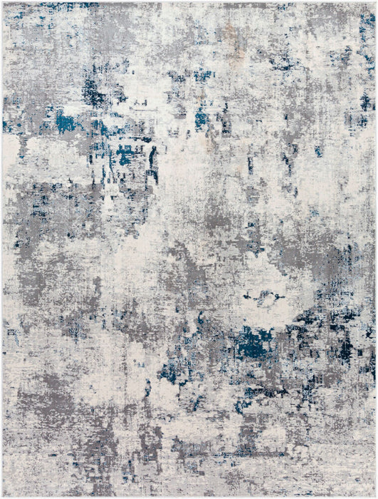 Aisha Machinaal Geweven Vloerkleed — Antraciet / Blauw | AIS-2314