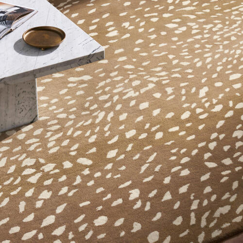 Athena handgemaakt wollen vloerkleed — Lichtbruin / Crème | ATH-5162 - colour & pattern