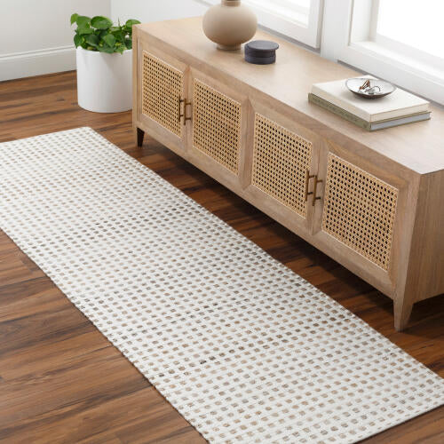Ariel Handgeweven PET-vloerkleed — Wit / Taupe | AIL-2301