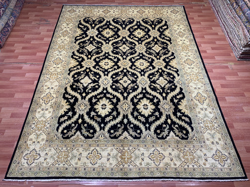 9'x12' Hand-Knotted Chobi Black/Beige Area Rug – KB Rugs