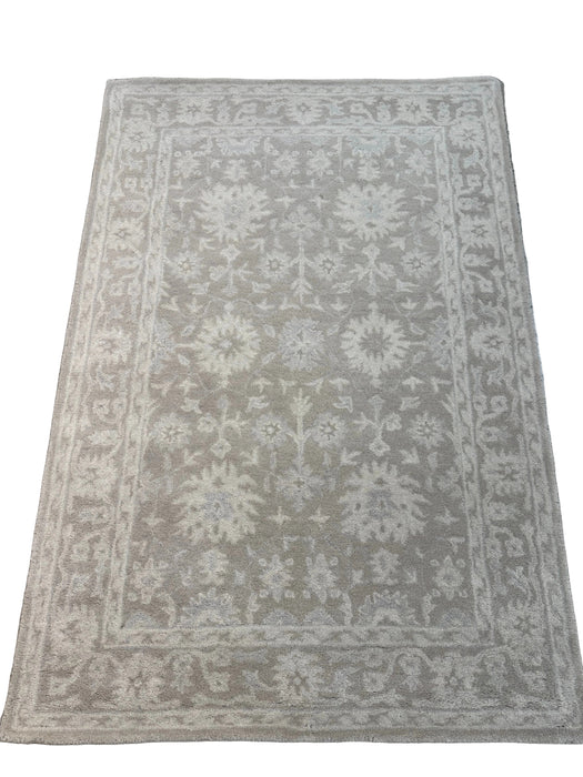 4'x6' Handgetuft tapijt van Nepalese wol - Neutraal