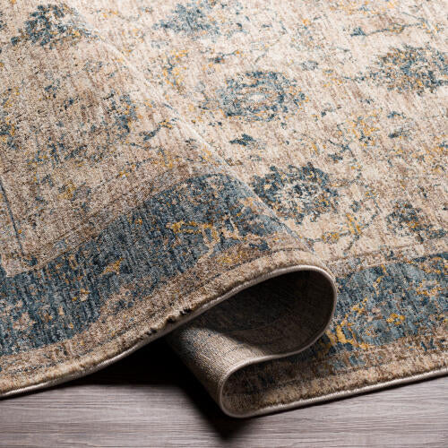 Livabliss Mirabel Machinaal Geweven Vloerkleed — Zand / Blauw | MBE-2313 - construction