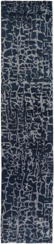 Banshee handgemaakt vloerkleed van wol & viscose — Donkerblauw | BAN-3306
