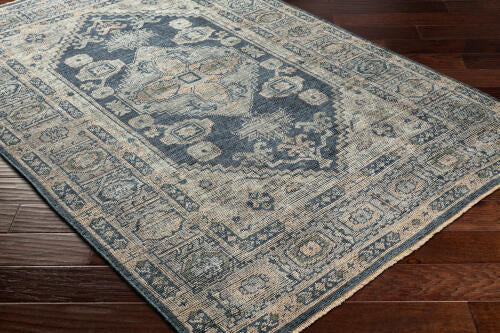 Reign handgemaakt wollen vloerkleed — Marineblauw / Taupe | REG-2309