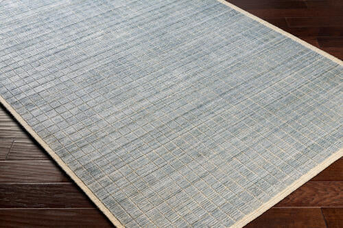 Carre handgemaakt vloerkleed — Denim / Lichtbeige | CCR-2303