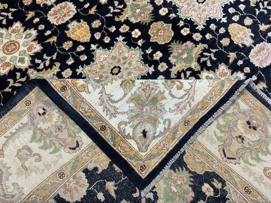 8'x10' Hand-Knotted Chobi Black/Ivory Area Rug – KB Rugs