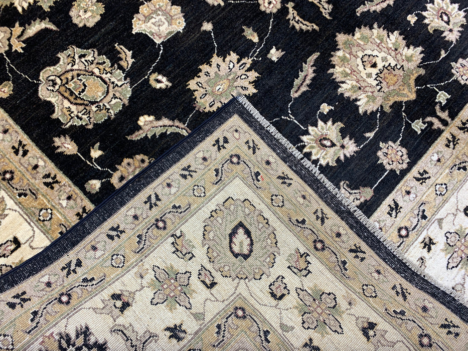 8'x10' Hand-Knotted Chobi Black/Ivory Area Rug – KB Rugs